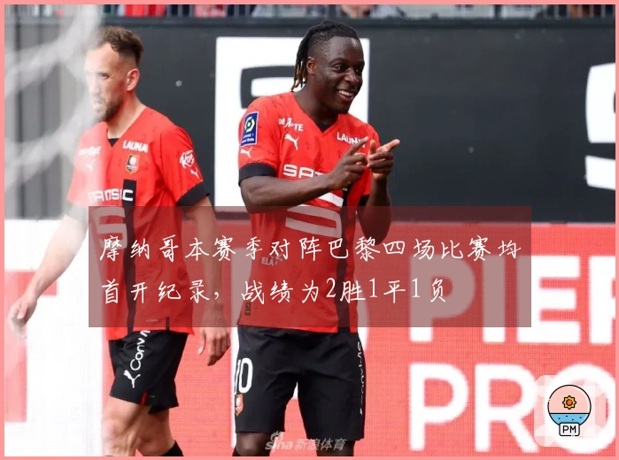 摩纳哥本赛季对阵巴黎四场比赛均首开纪录，战绩为2胜1平1负